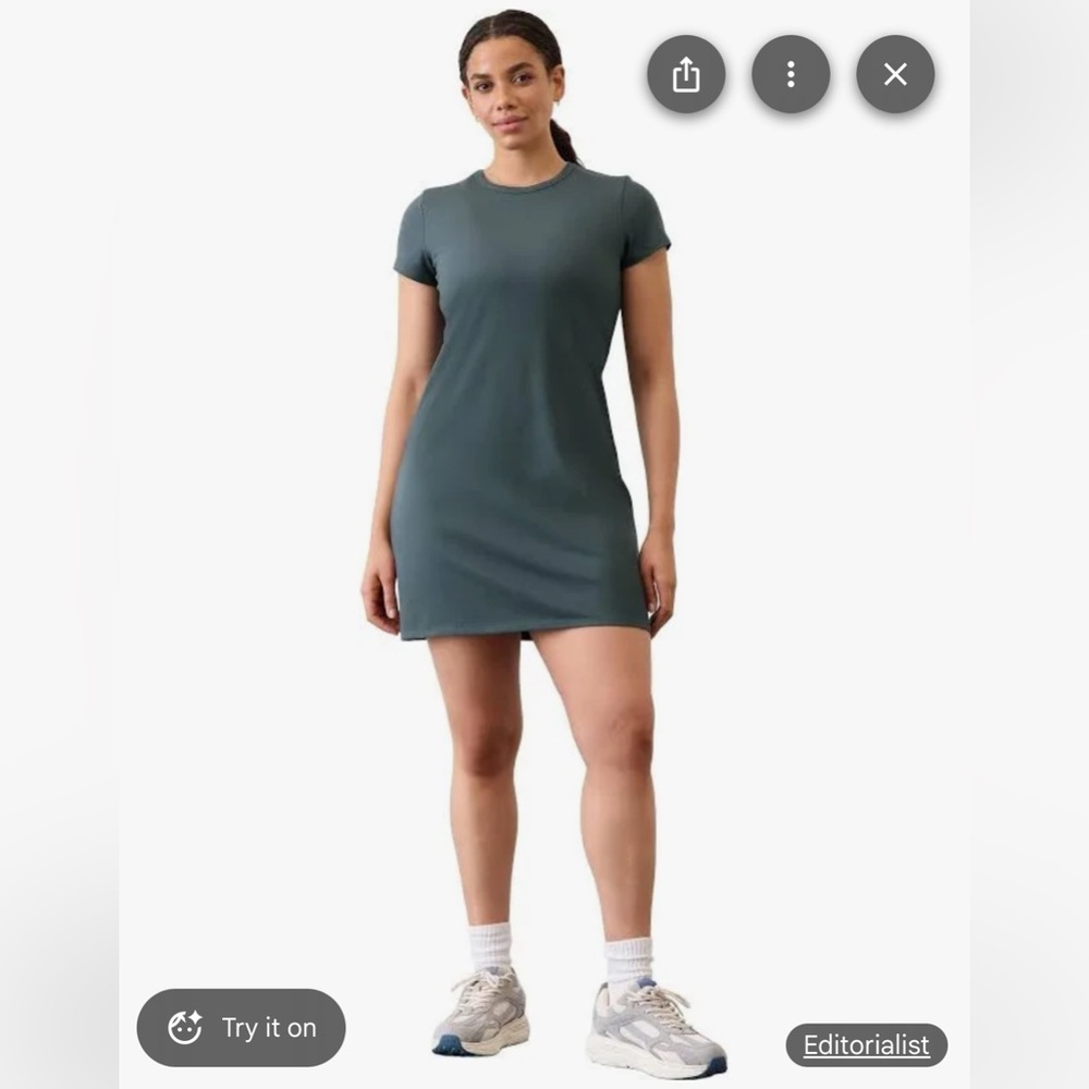 NWT Athleta Signature Rib Baby Tee Dress Large